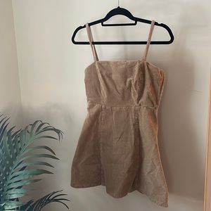 Brown corduroy mini dress